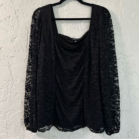 TORRID Lace Blouse Top Women Size 2X Long Sleeve Witch Goth Boho Whimsigoth - Picture 3 of 11